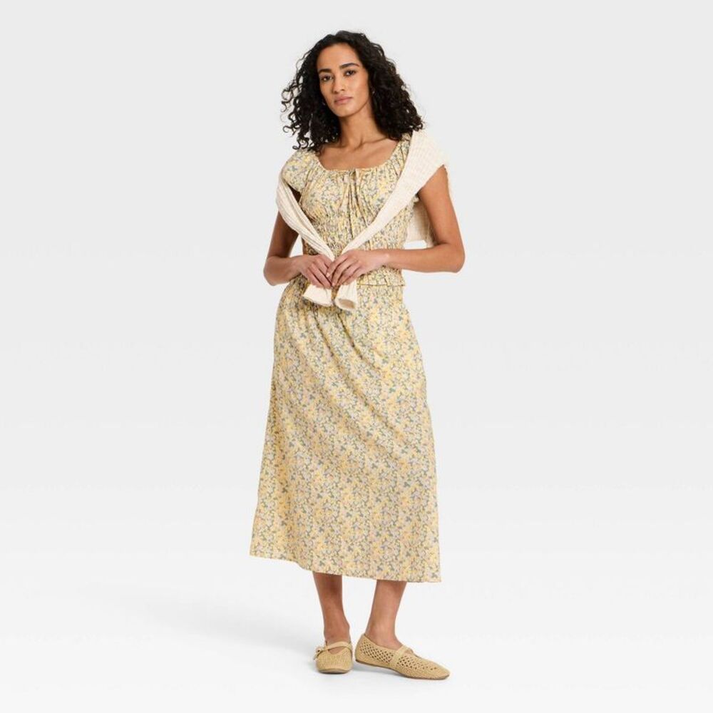 Open Box - Universal Thread - Women's Pull-On Midi Full Skirt - Unive Green - Picture 3 of 3